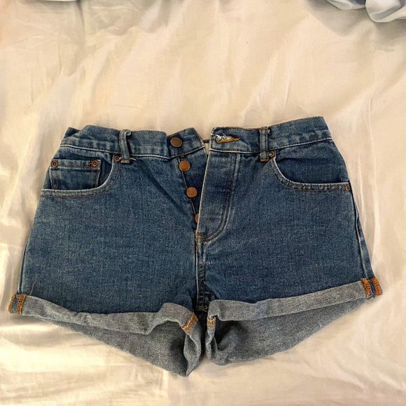 Button Fly Denim Shorts Size 25 - Picture 2 of 8